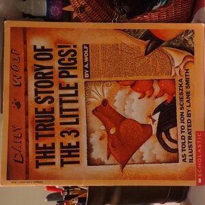 Scholastic The True Story of the 3 Little Pigs - Orange and Black Cover
